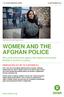 WOMEN AND THE AFGHAN POLICE