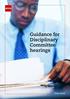 Guidance for Disciplinary Committee hearings