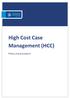 High Cost Case Management (HCC) Policy and procedure
