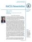 RACSS Newsletter. By Mark Mitchell Committee Staff Administrator, Legislative Research Commission, Kentucky RACSS Chair