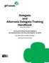 Delegate and Alternate Delegate Training Handbook