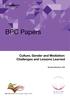 January-April/2015 BPC Papers V.3. N.01. BPC Papers. Culture, Gender and Mediation: Challenges and Lessons Learned. Borislava Manojlovic, PhD