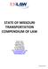 STATE OF MISSOURI TRANSPORTATION COMPENDIUM OF LAW