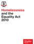 Homelessness and the Equality Act 2010