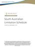 South Australian Limitation Schedule