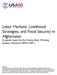 Labor Markets, Livelihood Strategies, and Food Security in Afghanistan A special report by the Famine Early Warning Systems Network (FEWS NET)