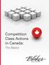 Competition Class Actions in Canada: The Basics