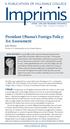 Imprimis. President Obama s Foreign Policy: An Assessment A PUBLICATION OF HILLSDALE COLLEGE