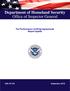 Department of Homeland Security Office of Inspector General. The Performance of 287(g) Agreements Report Update