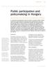 Public participation and policymaking in Hungary