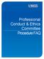 Professional Conduct & Ethics Committee Procedure FAQ