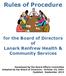 Rules of Procedure. for the Board of Directors of Lanark Renfrew Health & Community Services
