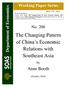 The Changing Pattern of China s Economic Relations with Southeast Asia