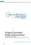 Project Committee Rules of Governance