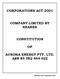 CORPORATIONS ACT 2001 COMPANY LIMITED BY SHARES CONSTITUTION AURORA ENERGY PTY. LTD. ABN