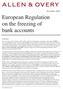 European Regulation on the freezing of bank accounts