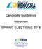 Candidate Guidelines SPRING ELECTIONS 2018