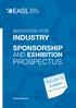INVITATION FOR INDUSTRY SPONSORSHIP AND EXHIBITION PROSPECTUS 1 INVITATION FOR INDUSTRY SPONSORSHIP AND EXHIBITION PROSPECTUS.