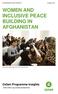 WOMEN AND INCLUSIVE PEACE BUILDING IN AFGHANISTAN