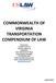 COMMONWEALTH OF VIRGINIA TRANSPORTATION COMPENDIUM OF LAW