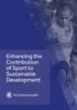 Enhancing the Contribution of Sport to Sustainable Development