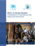 SDG 5 on Gender Equality: Contributions of International Law, Policy and Governance
