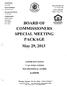 BOARD OF COMMISSIONERS SPECIAL MEETING PACKAGE May 29,2013