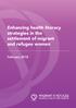 Enhancing health literacy strategies in the settlement of migrant and refugee women