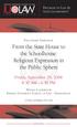 From the State House to the Schoolhouse: Religious Expression in the Public Sphere