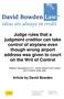 Judge rules that a judgment creditor can take control of airplane even though wrong airport address was given to court on the Writ of Control