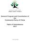 General Program and Constitution of the Communist Party of China Table of Amendments 2017