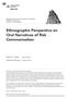 Ethnographic Perspective on Oral Narratives of Risk Communication