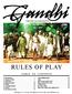 RULES OF PLAY TABLE OF CONTENTS