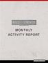 MONTHLY ACTIVITY REPORT