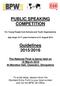 PUBLIC SPEAKING COMPETITION. Guidelines 2015/2016