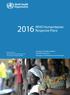WHO Humanitarian. Response Plans. Summary of health priorities and WHO projects in interagency humanitarian response plans