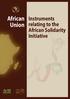 African Union. Instruments relating to the African Solidarity Initiative