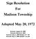 Sign Resolution For Madison Township. Adopted May 20, 1972