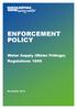 ENFORCEMENT POLICY. Water Supply (Water Fittings) Regulations 1999