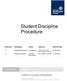 Student Discipline Procedure