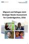 Migrant and Refugee Joint Strategic Needs Assessment for Cambridgeshire, 2016