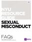 NYU RESOURCE GUIDE SEXUAL MISCONDUCT