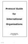 Protocol Guide. for. International. Organisations