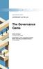 The Governance Game. GOVERNANCE and THE LAW BACKGROUND PAPER. Sheheryar Banuri University of East Anglia