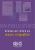 MIGRATION FOCUS ON. return migration. return migration