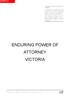 ENDURING POWER OF ATTORNEY VICTORIA