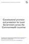 Constitutional provision and protection for Local Government across the Commonwealth countries