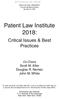Patent Law Institute 2018: