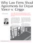 Vance v. Griggs. Why Law Firms Shoul Agreements for Depar