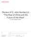 Review of G. John Ikenberry's The Rise of China and the Future of the West